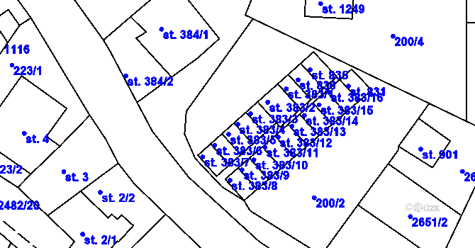 Parcela st. 383/4 v KÚ Česká Kamenice, Katastrální mapa