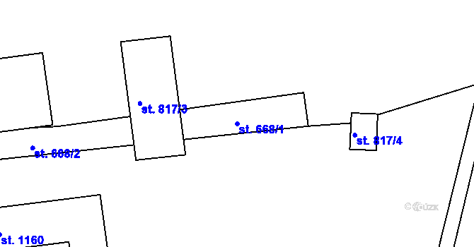 Parcela st. 668/1 v KÚ Česká Kamenice, Katastrální mapa