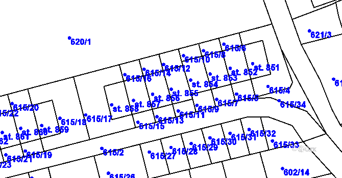 Parcela st. 855 v KÚ Česká Kamenice, Katastrální mapa