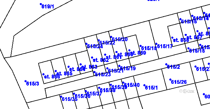 Parcela st. 861 v KÚ Česká Kamenice, Katastrální mapa