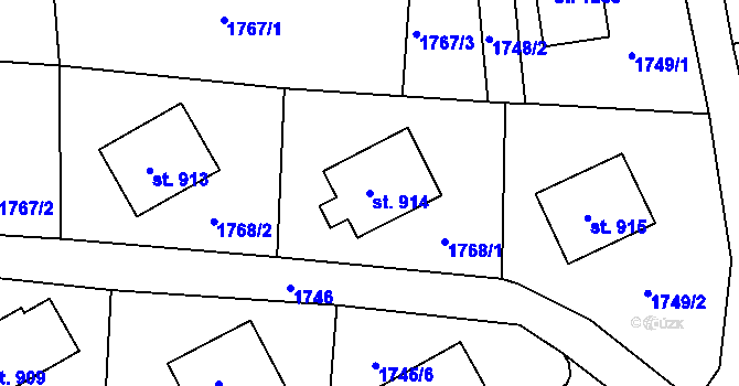Parcela st. 914 v KÚ Česká Kamenice, Katastrální mapa
