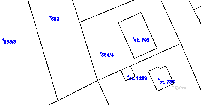 Parcela st. 564/4 v KÚ Česká Kamenice, Katastrální mapa