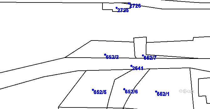 Parcela st. 652/2 v KÚ Česká Kamenice, Katastrální mapa