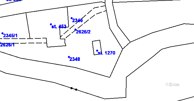 Parcela st. 1270 v KÚ Česká Kamenice, Katastrální mapa