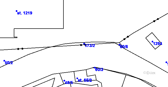 Parcela st. 173/2 v KÚ Česká Kamenice, Katastrální mapa