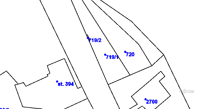 Parcela st. 719/1 v KÚ Česká Kamenice, Katastrální mapa