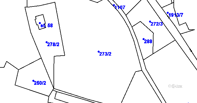 Parcela st. 273/2 v KÚ Dolní Kamenice, Katastrální mapa