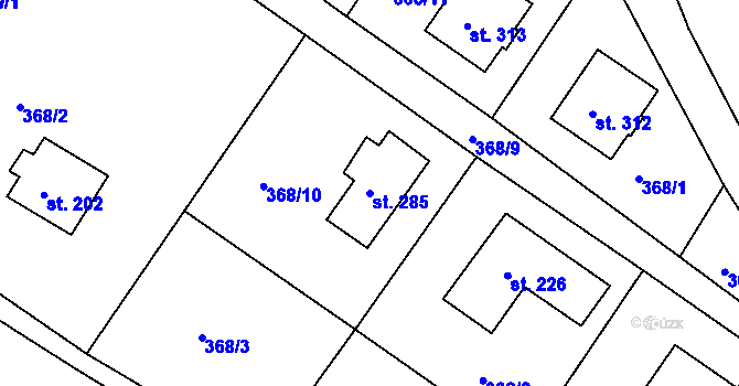 Parcela st. 285 v KÚ Horní Kamenice, Katastrální mapa
