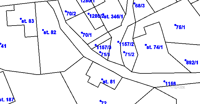 Parcela st. 71/1 v KÚ Horní Kamenice, Katastrální mapa
