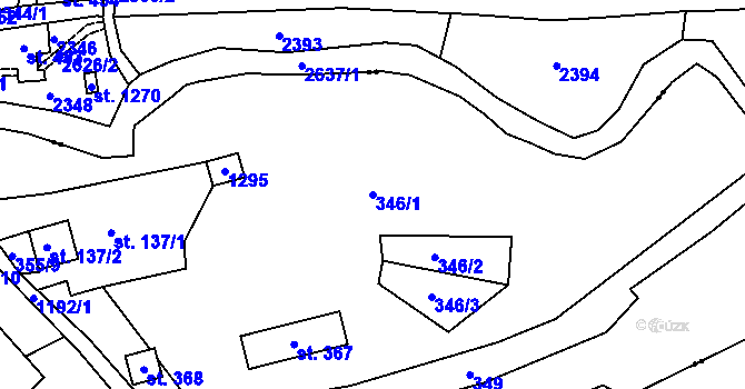 Parcela st. 346/1 v KÚ Horní Kamenice, Katastrální mapa