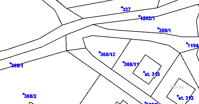 Parcela st. 368/12 v KÚ Horní Kamenice, Katastrální mapa