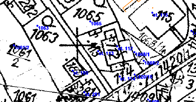 Parcela st. 113 v KÚ Česká Kubice, Katastrální mapa