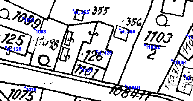 Parcela st. 126 v KÚ Česká Kubice, Katastrální mapa