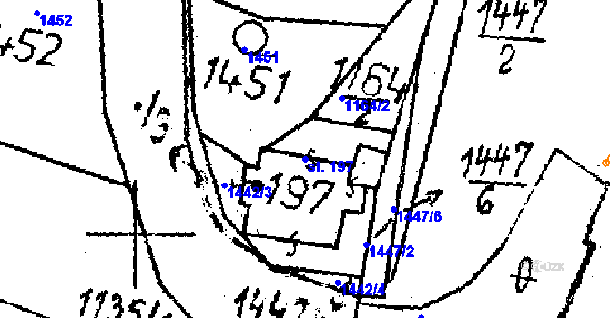 Parcela st. 197 v KÚ Česká Kubice, Katastrální mapa