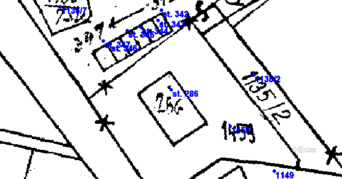 Parcela st. 286 v KÚ Česká Kubice, Katastrální mapa