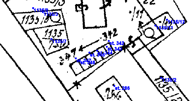 Parcela st. 344 v KÚ Česká Kubice, Katastrální mapa