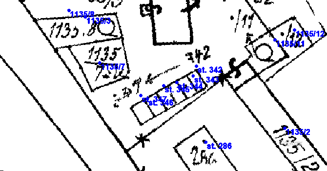 Parcela st. 345 v KÚ Česká Kubice, Katastrální mapa