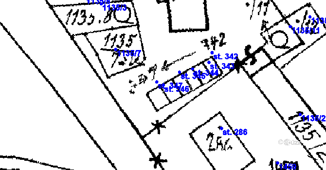 Parcela st. 346 v KÚ Česká Kubice, Katastrální mapa