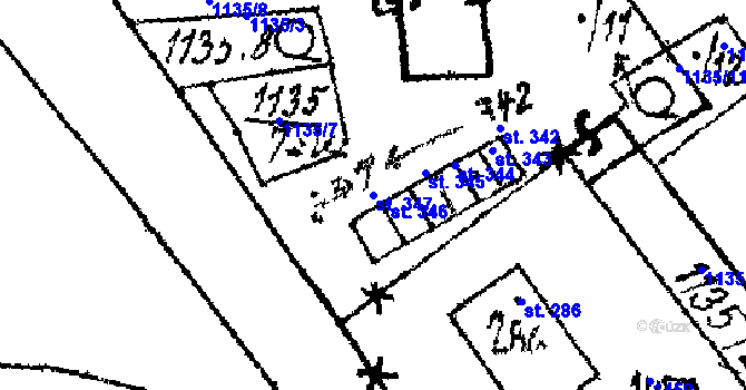 Parcela st. 347 v KÚ Česká Kubice, Katastrální mapa