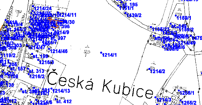 Parcela st. 1214/1 v KÚ Česká Kubice, Katastrální mapa
