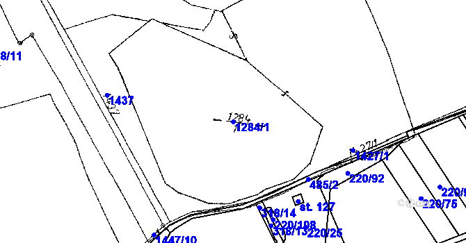 Parcela st. 1284/1 v KÚ Česká Kubice, Katastrální mapa