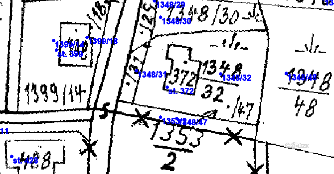 Parcela st. 372 v KÚ Česká Kubice, Katastrální mapa