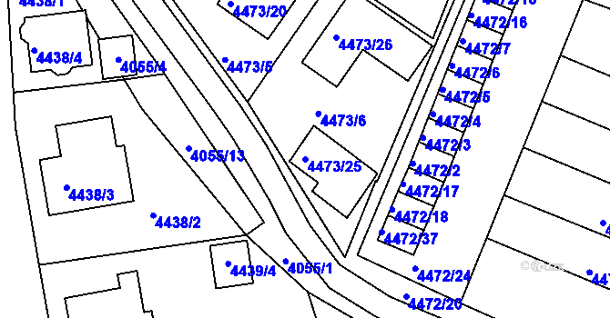 Parcela st. 4473/25 v KÚ Česká Lípa, Katastrální mapa
