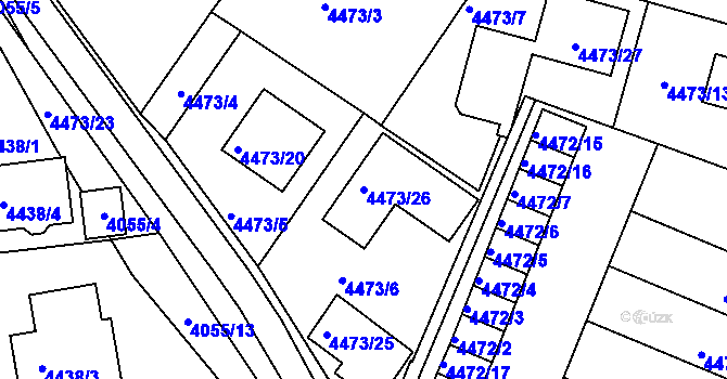 Parcela st. 4473/26 v KÚ Česká Lípa, Katastrální mapa