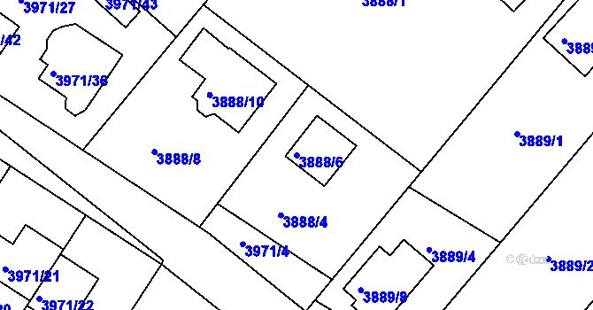 Parcela st. 3888/6 v KÚ Česká Lípa, Katastrální mapa