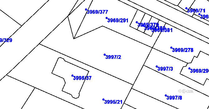 Parcela st. 3997/2 v KÚ Česká Lípa, Katastrální mapa