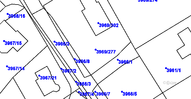 Parcela st. 3969/277 v KÚ Česká Lípa, Katastrální mapa