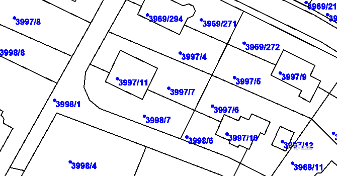Parcela st. 3997/7 v KÚ Česká Lípa, Katastrální mapa