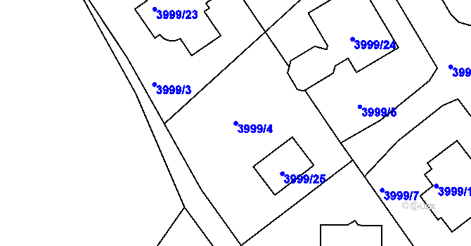Parcela st. 3999/4 v KÚ Česká Lípa, Katastrální mapa