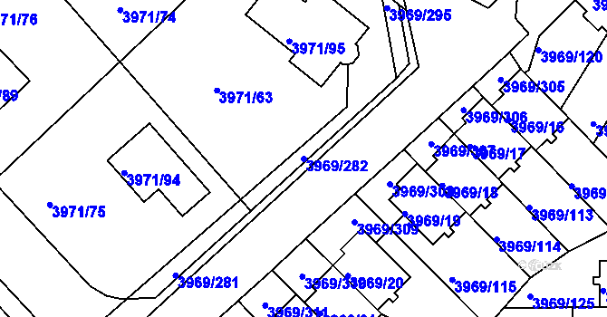 Parcela st. 3969/282 v KÚ Česká Lípa, Katastrální mapa