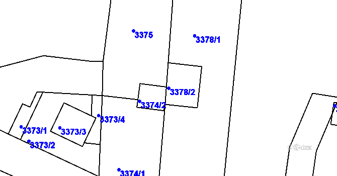 Parcela st. 3378/2 v KÚ Česká Lípa, Katastrální mapa