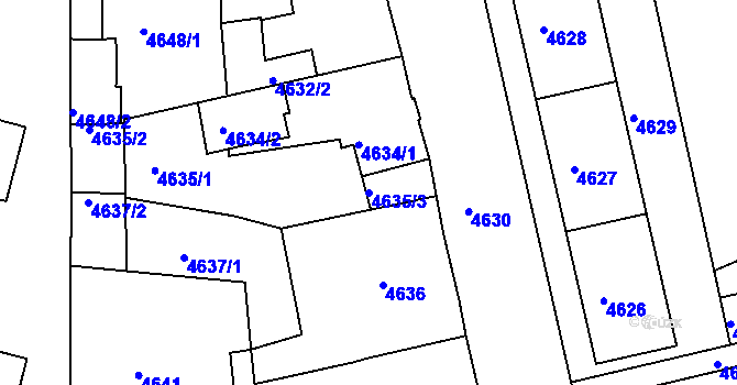 Parcela st. 4635/3 v KÚ Česká Lípa, Katastrální mapa