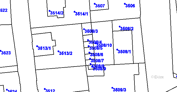 Parcela st. 3508/5 v KÚ Česká Lípa, Katastrální mapa