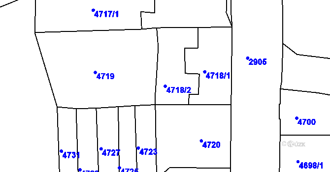 Parcela st. 4718/2 v KÚ Česká Lípa, Katastrální mapa