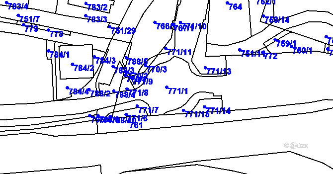 Parcela st. 771/1 v KÚ Česká Lípa, Katastrální mapa