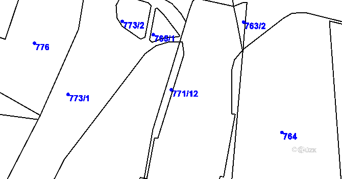Parcela st. 771/12 v KÚ Česká Lípa, Katastrální mapa