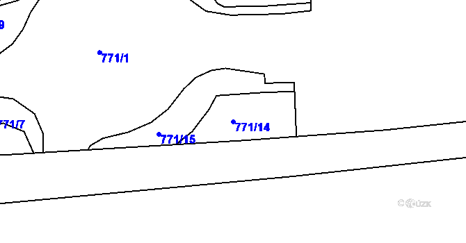 Parcela st. 771/14 v KÚ Česká Lípa, Katastrální mapa