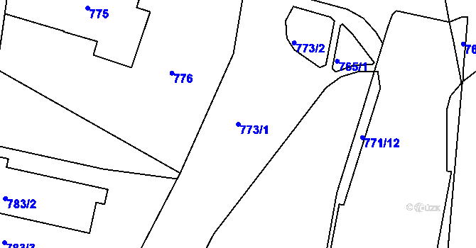 Parcela st. 773/1 v KÚ Česká Lípa, Katastrální mapa