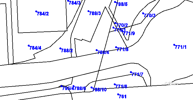 Parcela st. 788/4 v KÚ Česká Lípa, Katastrální mapa