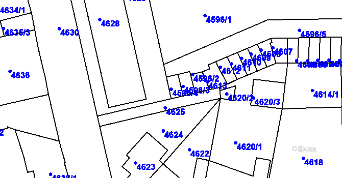 Parcela st. 4596/4 v KÚ Česká Lípa, Katastrální mapa