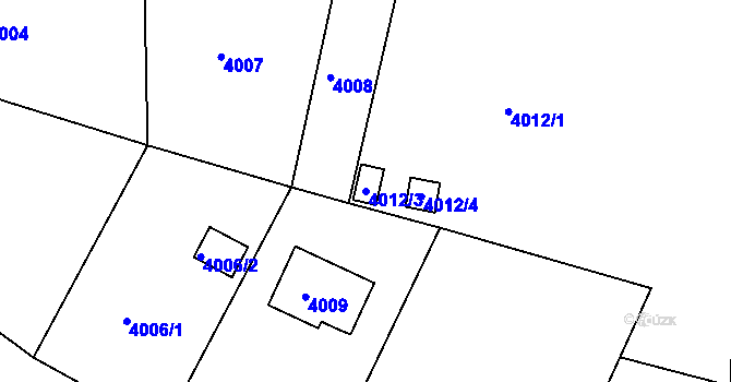 Parcela st. 4012/3 v KÚ Česká Lípa, Katastrální mapa
