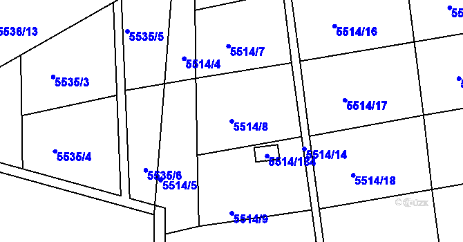 Parcela st. 5514/8 v KÚ Česká Lípa, Katastrální mapa