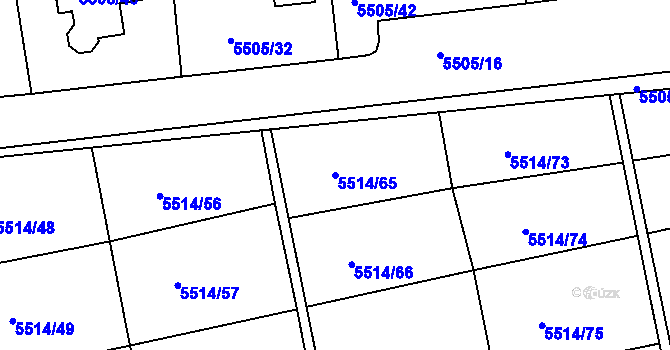 Parcela st. 5514/65 v KÚ Česká Lípa, Katastrální mapa