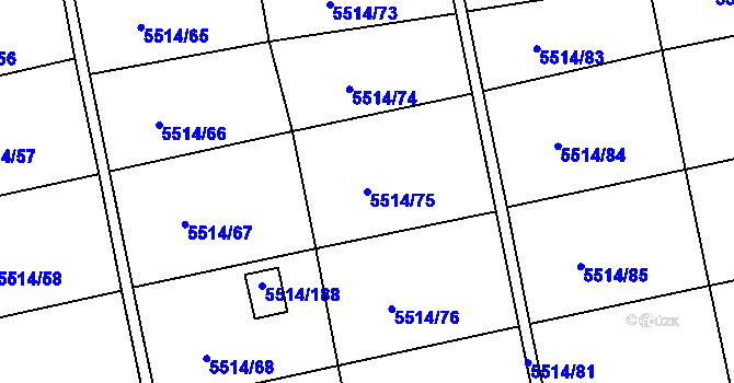Parcela st. 5514/75 v KÚ Česká Lípa, Katastrální mapa
