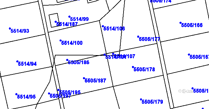 Parcela st. 5514/101 v KÚ Česká Lípa, Katastrální mapa