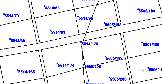 Parcela st. 5514/175 v KÚ Česká Lípa, Katastrální mapa